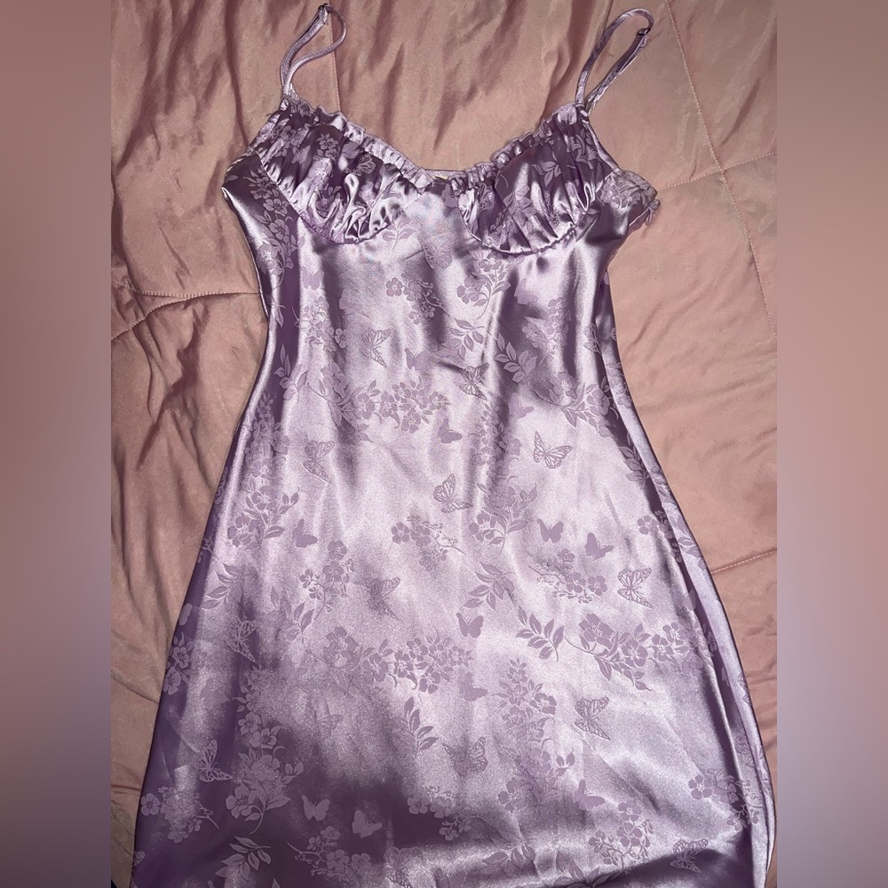 LA Hearts satin slip dress. (From Pacsun) Size small! Purple with butterflies